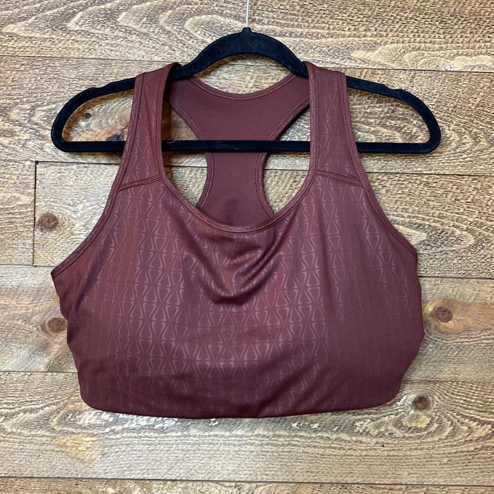 Nike Dri-Fit Sports Bra Brown Round Neck Stretch Pullover Size 2X plus Size